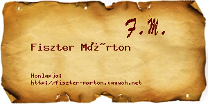 Fiszter Márton névjegykártya