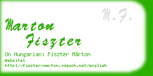 marton fiszter business card