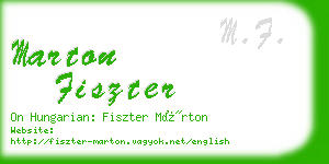 marton fiszter business card